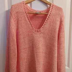 Chico's Women's Peach Lightweight long Sweater Blouse Chico Sz 3